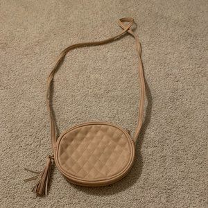 Nude pink crossbody purse w tassel